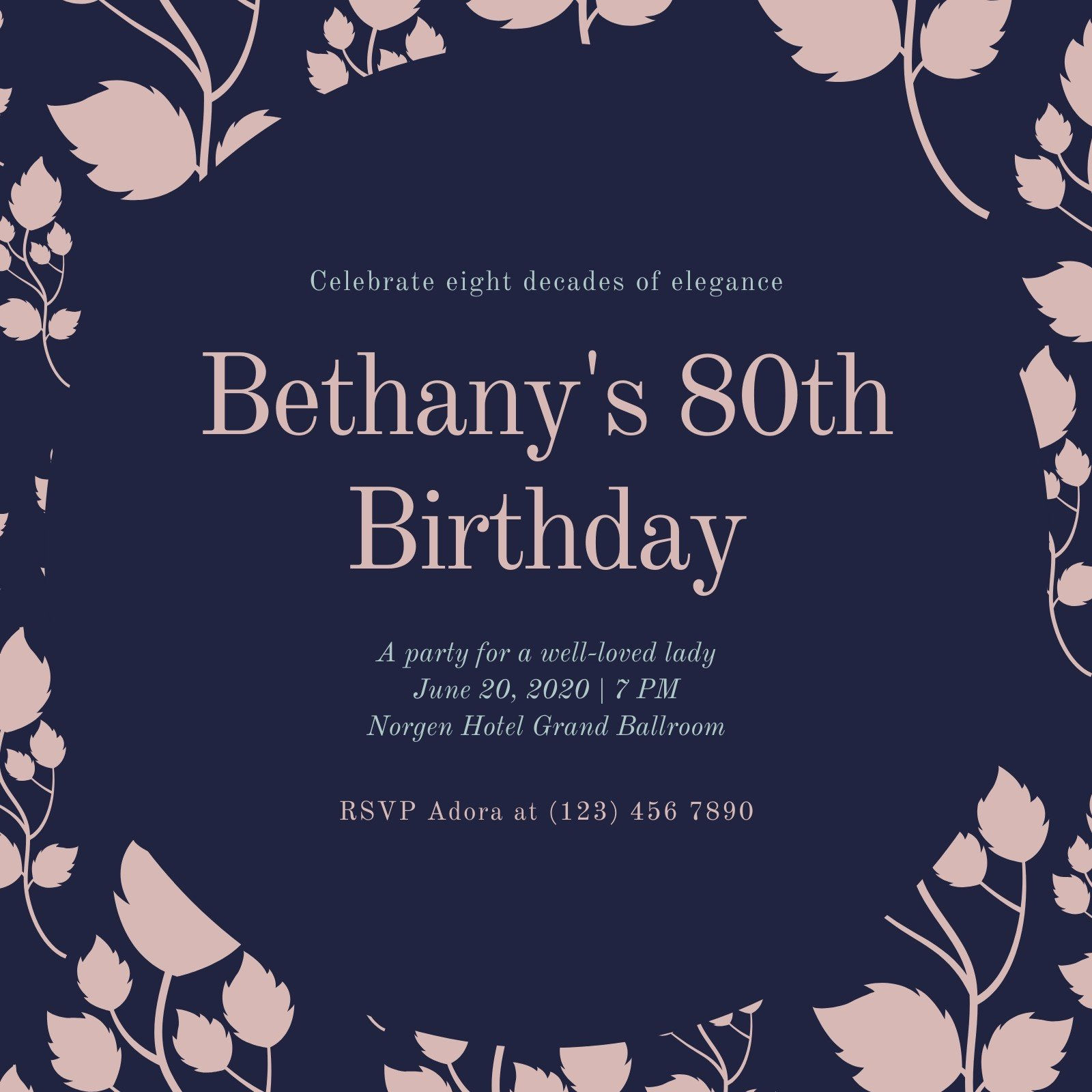 Wallpaper #hDGhNZMB5zzyi_yY6Vf985 Free Printable Custom 80th Birthday Invitation Templates Canva