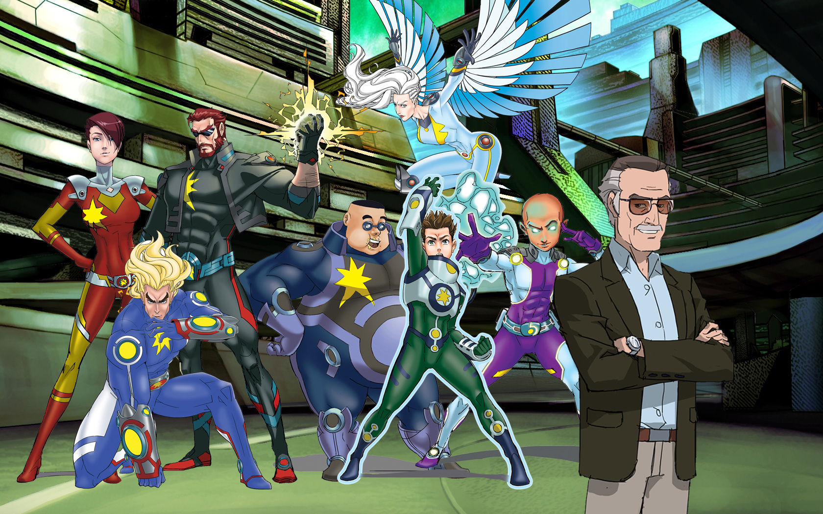 Wallpaper #l-p3VZMBlwTYPL181A1W446 First Clip from Stan Lees Mighty 7 Animated Film Series Geektyrant