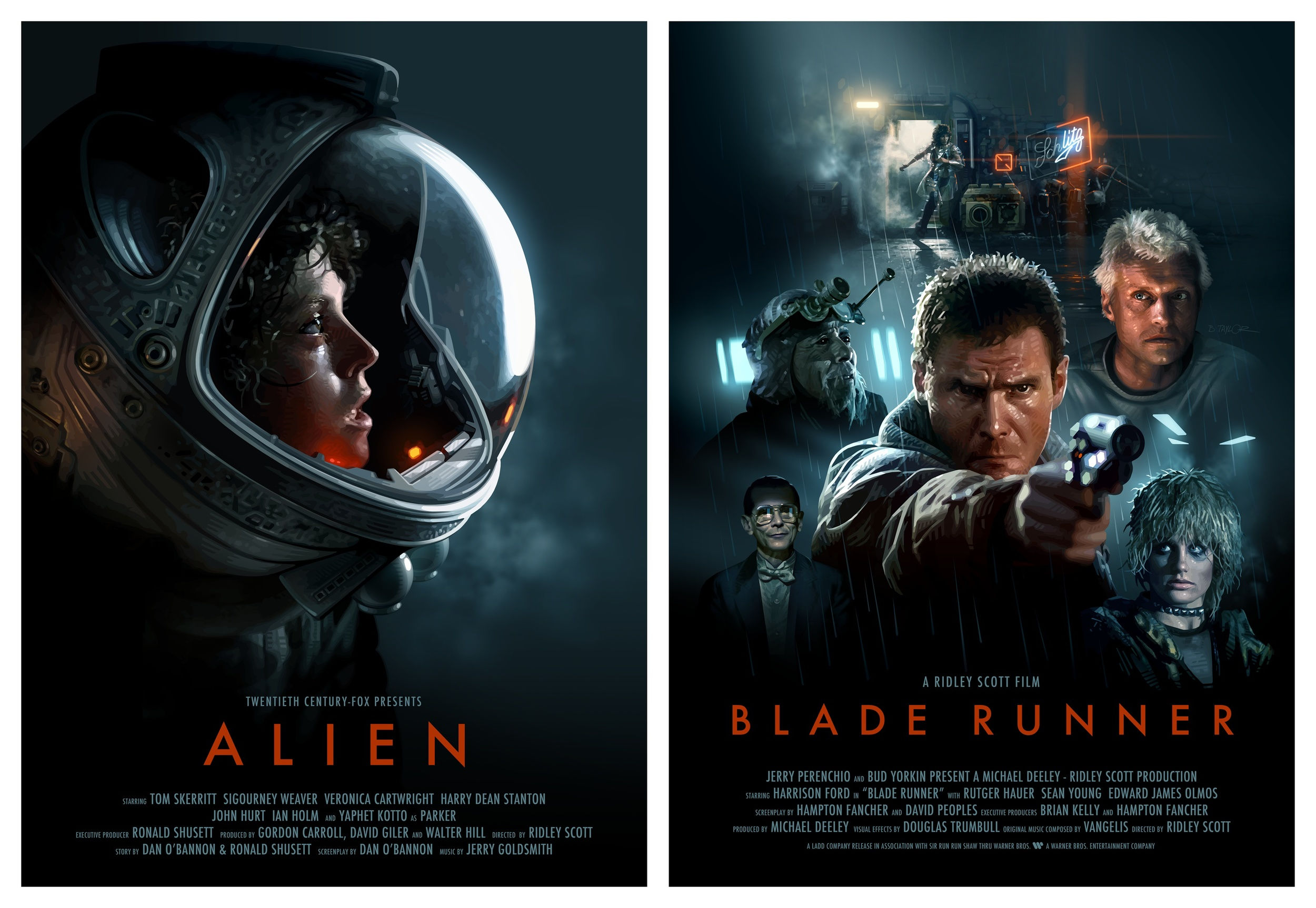 Wallpaper #NIJmQJMB0GiFKesMCsGr21 Beautiful Fan Art for Alien and Blade Runner by Brian Taylor Geektyrant