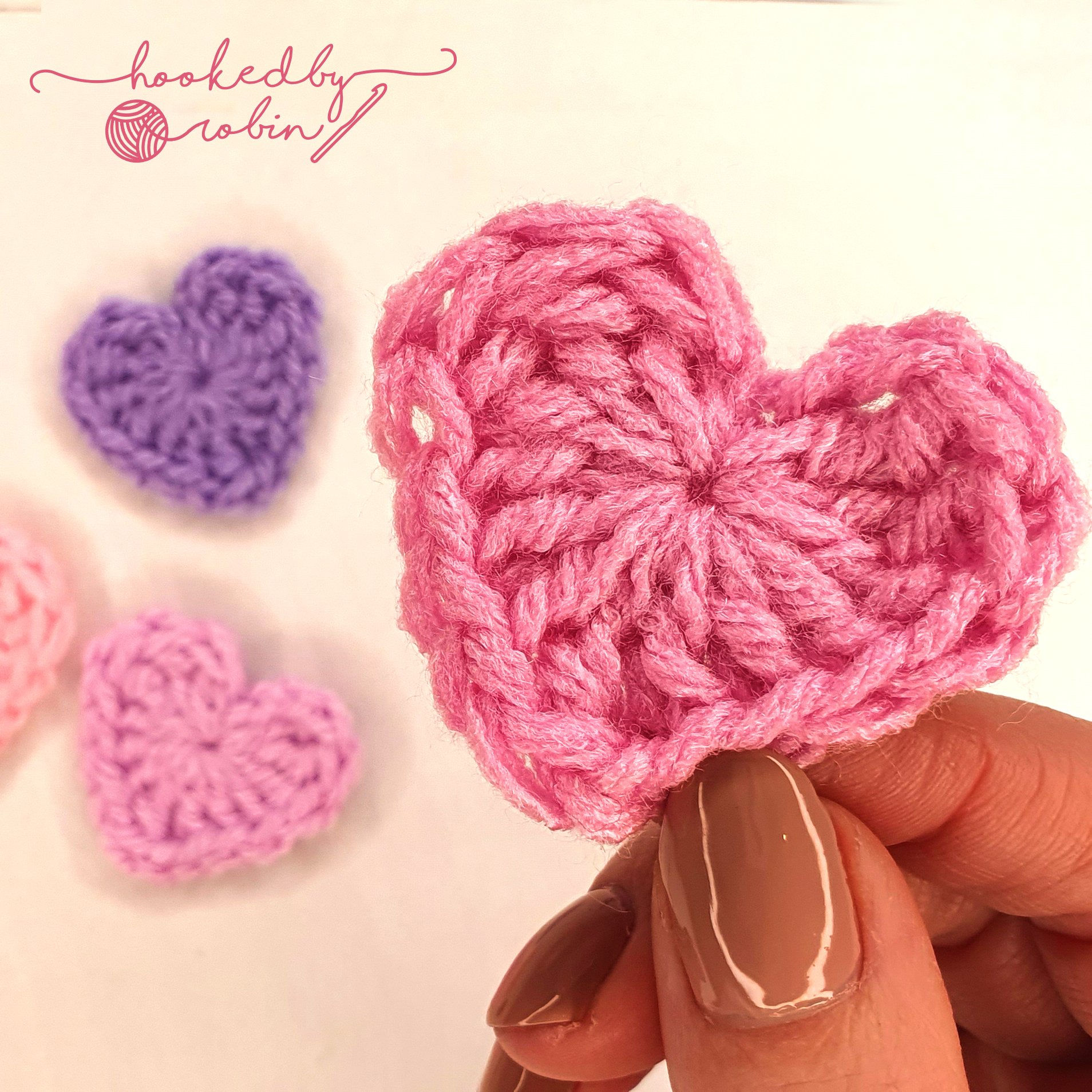 Wallpaper #Tmd395IBSpphPi3-tobx415 Crochet Tiny Heart Free Video Tutorial Written Pattern Hooked by