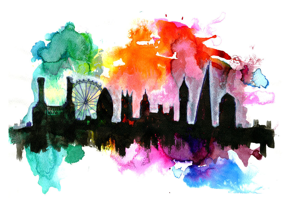 Wallpaper #2WigFZMBSpphPi3-egh-74 London Splash London Skyline Art Print Drawn Together Art