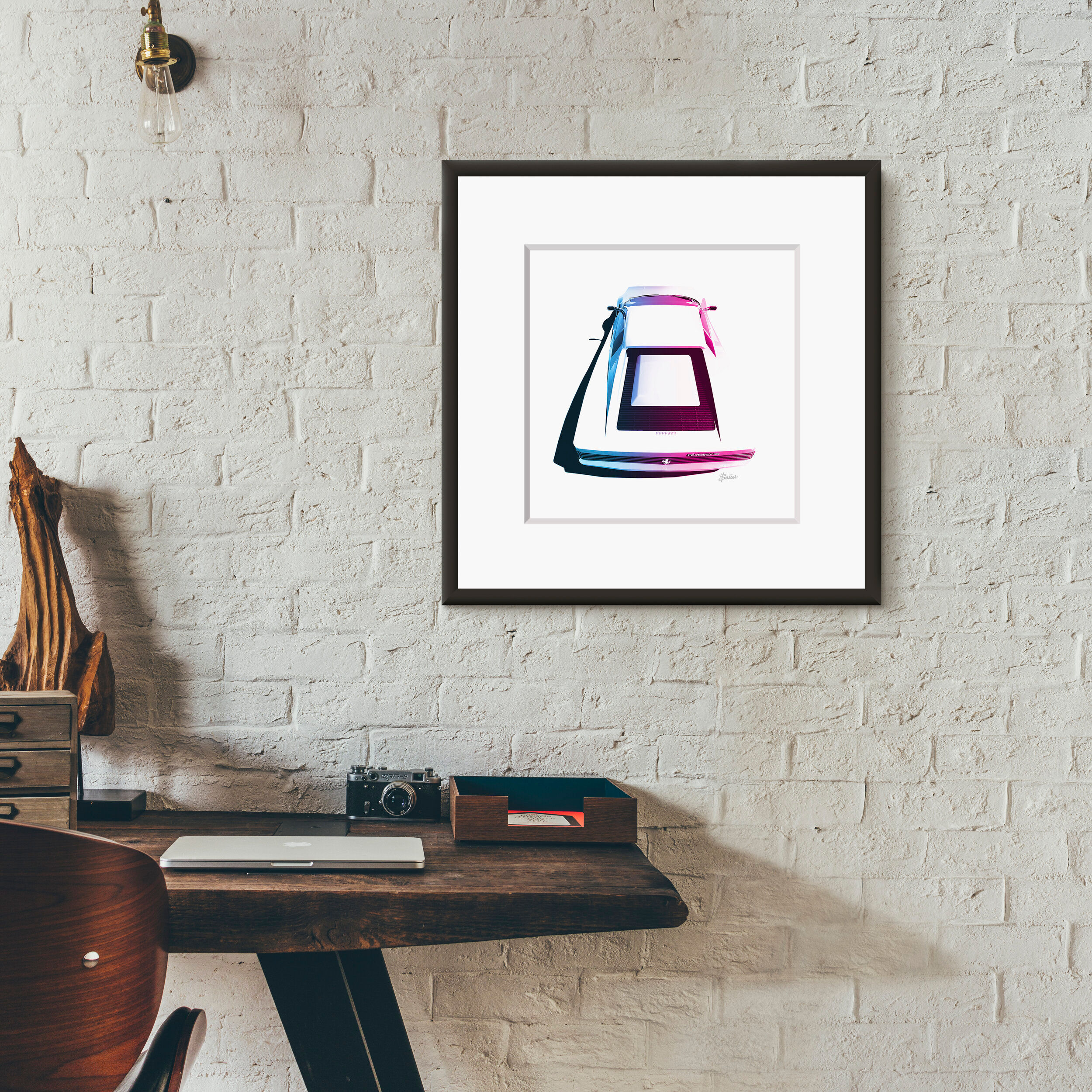 Wallpaper #L_AJf5cBi4JM6agGmiBh143 Stunning Limited Edition Print Showing a Miami Vice Inspired White
