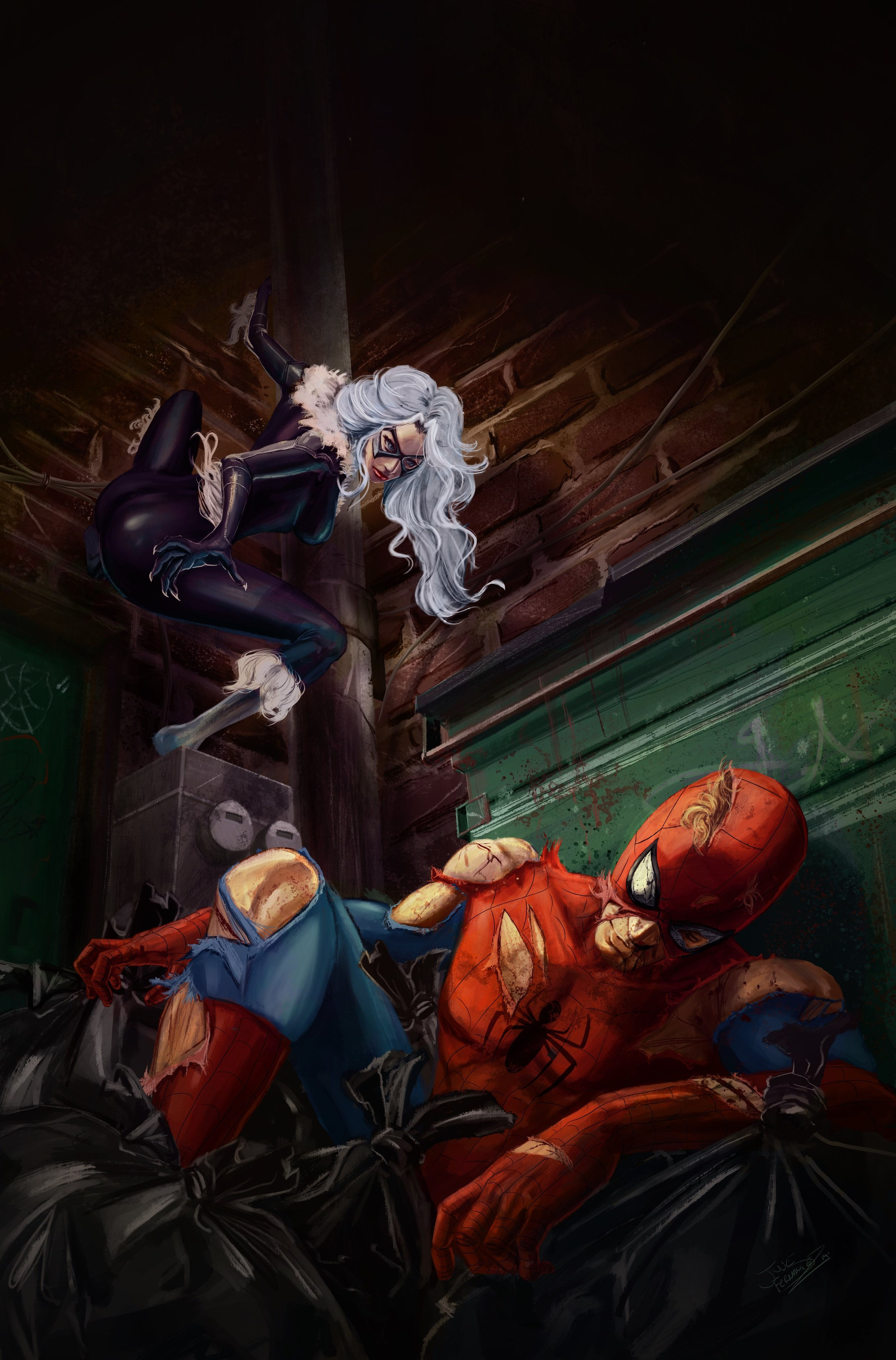 Wallpaper #i4cKMpMBPAdmKxa25WNJ113 Spiderman and Black Cat by Papillonstudio Spiderman Dibujos 53 Off