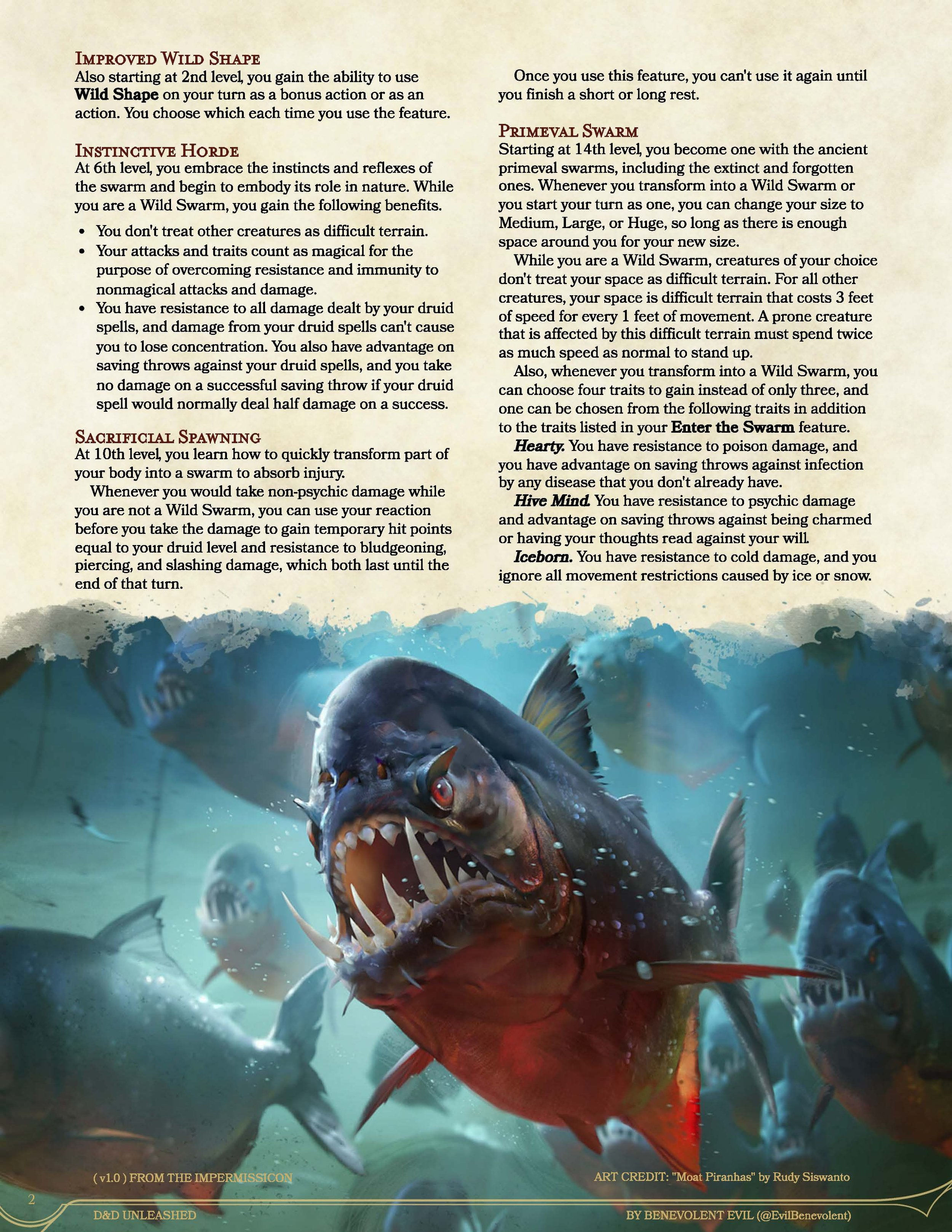 Wallpaper #mxm_HY8BtGB6xQ78GHdV23 Circle of the Swarm Druid Dnd Unleashed a Homebrew Expansion for