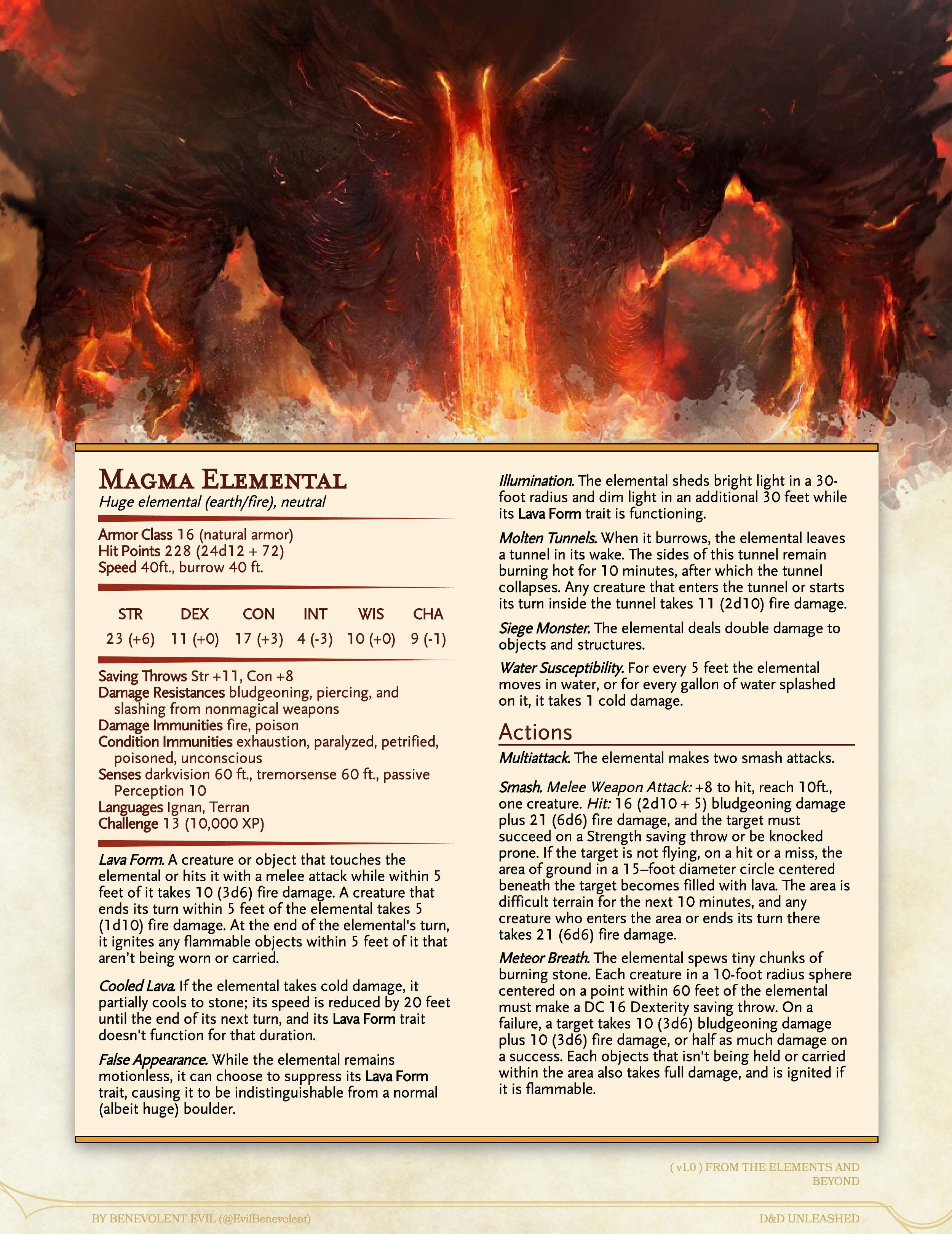 Wallpaper #S2cLE5MBSpphPi3-pP5k179 New Monster Magma Elemental Dnd Unleashed a Homebrew Expansion for