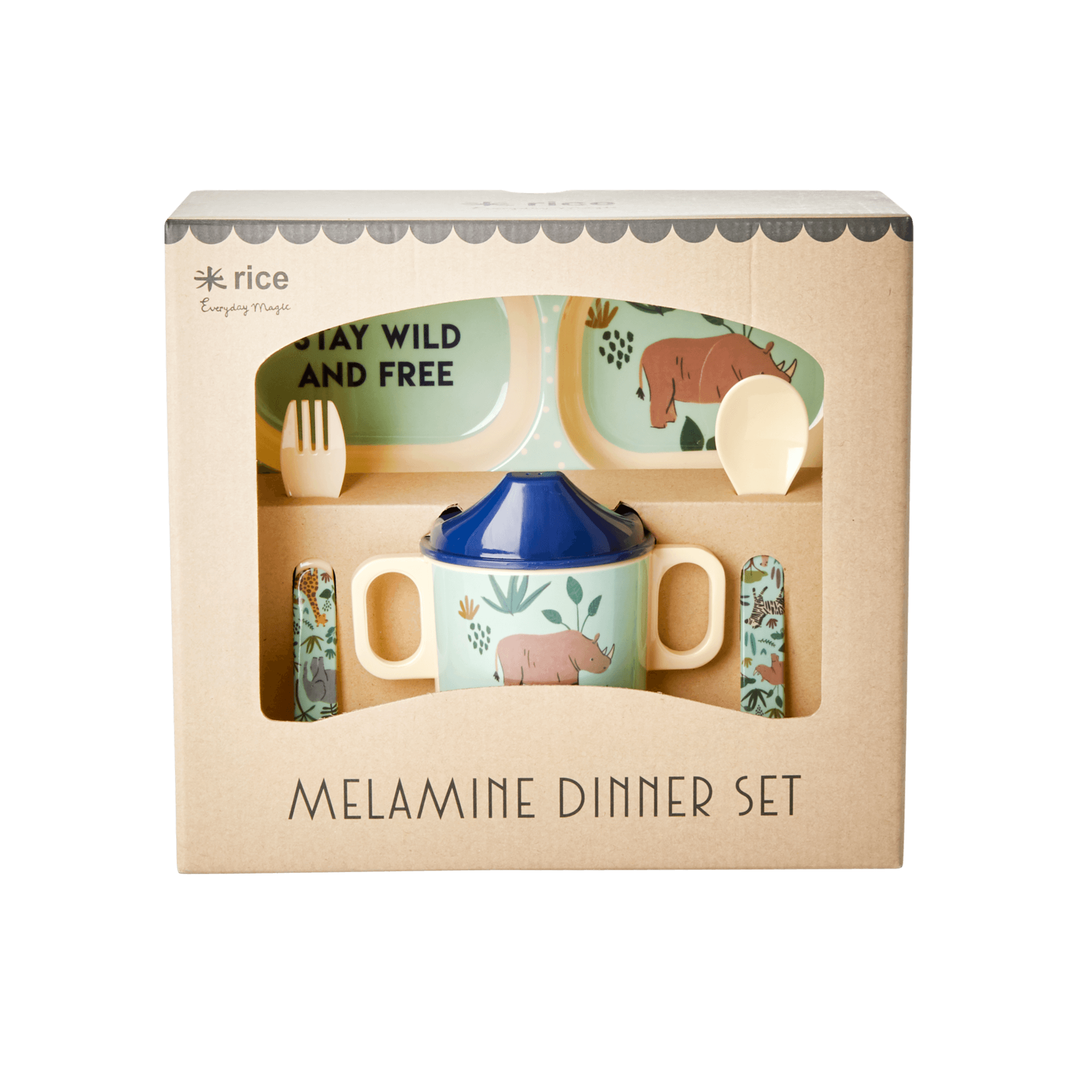 Wallpaper #fHfzJ5MB-pgBXx602qgy151 Buy Rice Melamine Baby Dinner Set Giftbox Blue Jungle Animals Print