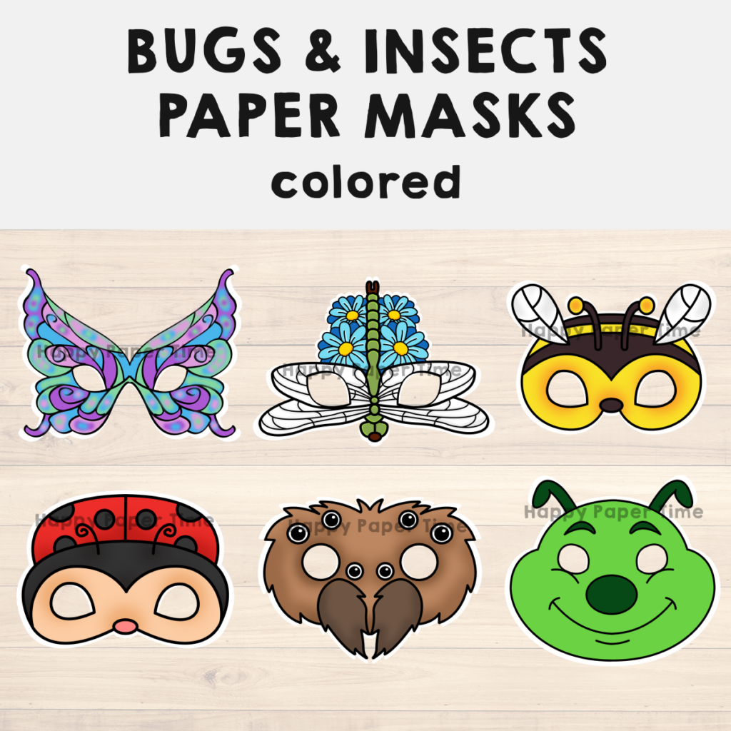 Wallpaper #DjHMNZMB5zzyi_yYhFjm311 Bugs and Insects Paper Masks Printable Craft Activity Costume Template