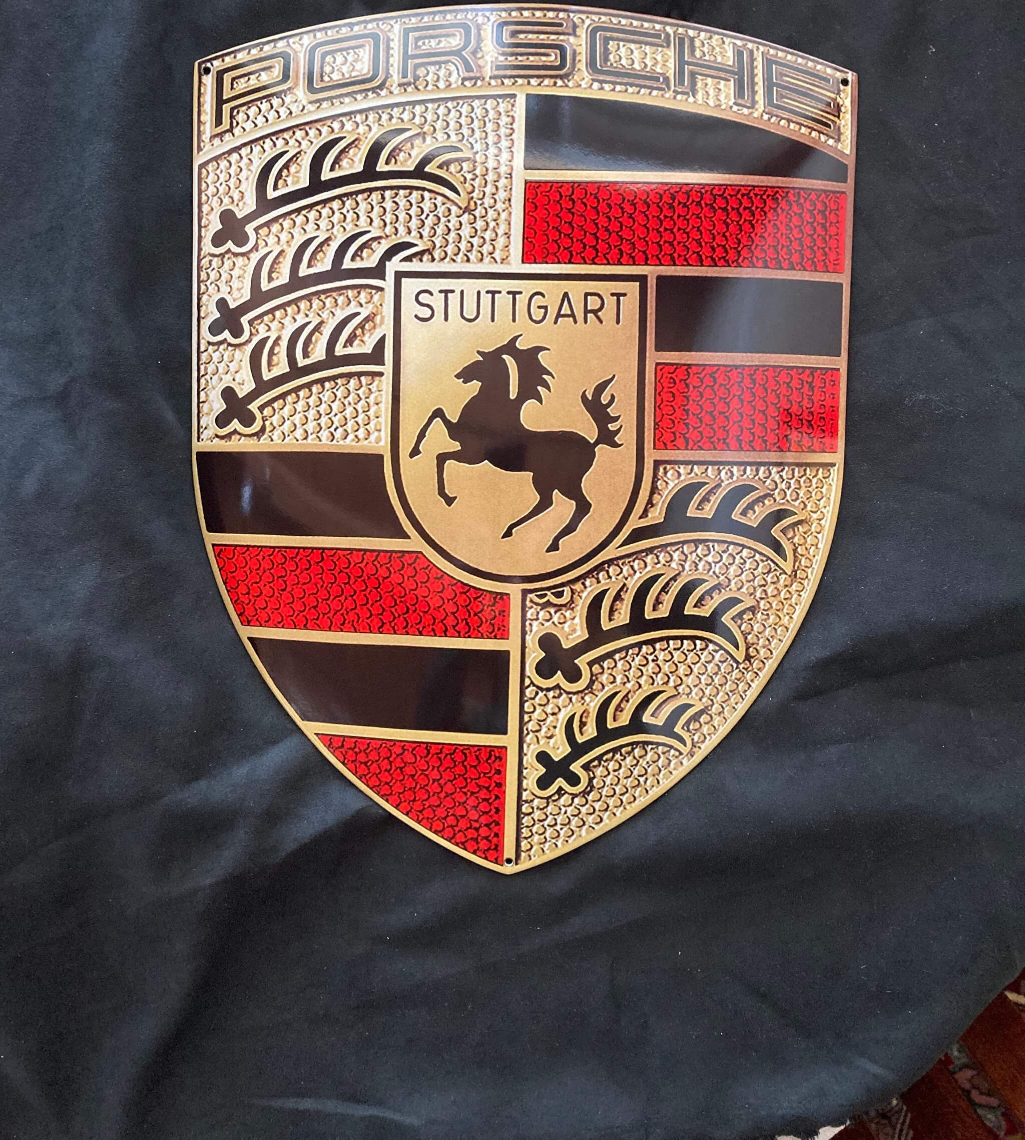 Wallpaper #Vc6CJZMB71dOy6JZRBQr161 Place Bid Authentic Enamel Porsche Crest 12 X 155 Pcarmarket