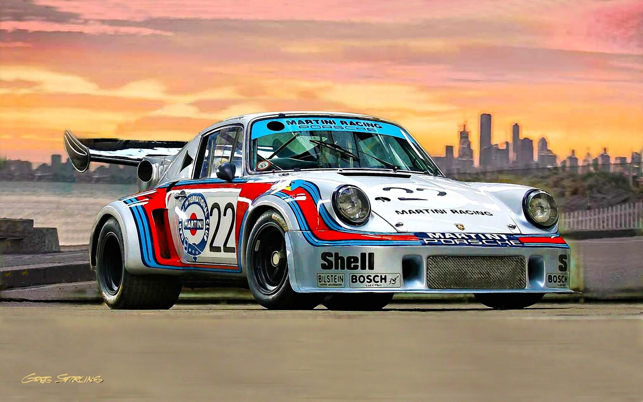 Wallpaper #VLjR1pIBJvJKYCmEPeDB521 Place Bid 1974 Porsche 911 Carrera Rsr 21 Turbo Painting by Greg