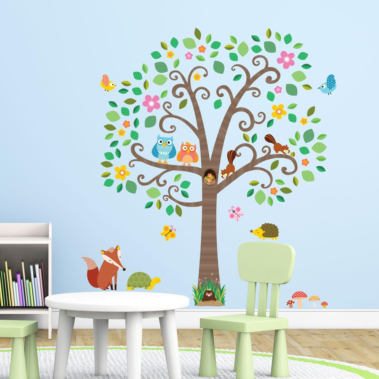 Wallpaper #NmjiIpMBSpphPi3-KzRu199 Decowall Da 1502n Large Scroll Tree and Animals Kids Wall Stickers Wall