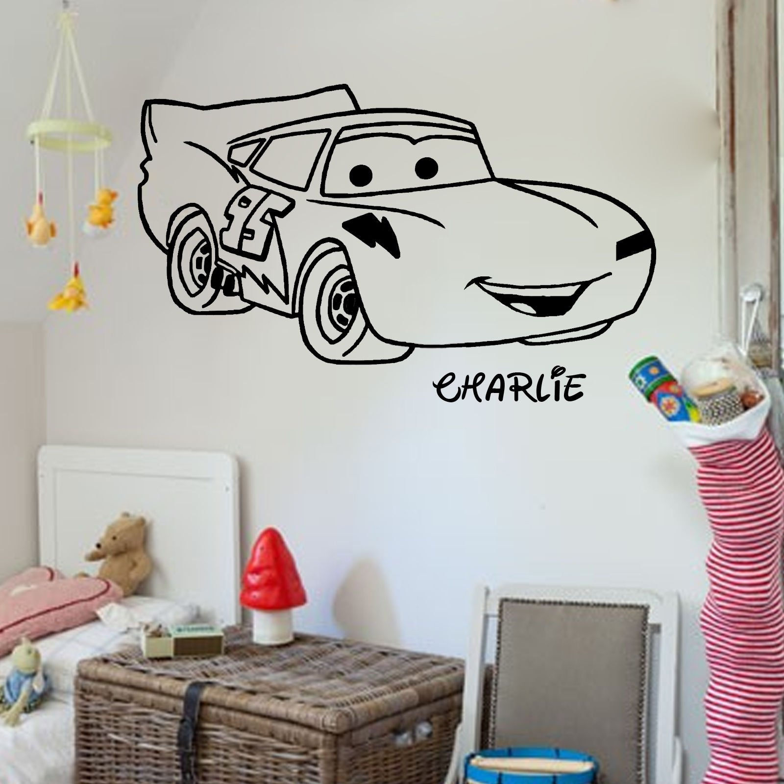Wallpaper #O33s9I4Bnwiau_P6MRHO16 Disney Mcqueen Lightning Car Personalized Name Removable Wall Sticker