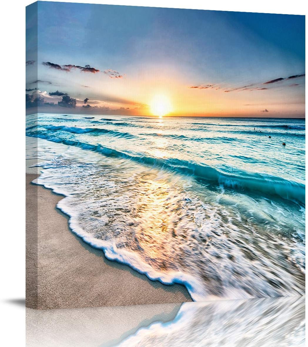 Wallpaper #xQOFYpMBpyOg8YnEvdI-166 Victories Canvas Painting Wall Decor Tropical Sand Beach Wave Sea